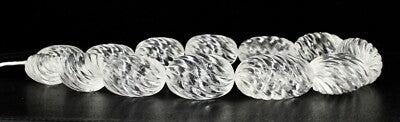 Certified Natural White Rock Crystal Quartz Oval Beads 13 Pcs 3725 Ct Gemstone