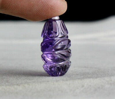 Natural Amethyst 25x15mm Tear Drops Pendant 21.83ct Gemstone Hanging Jewelry
