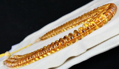 Certified Natural Yellow Citrine Beads 935 Ct Round Statement Necklace For Women