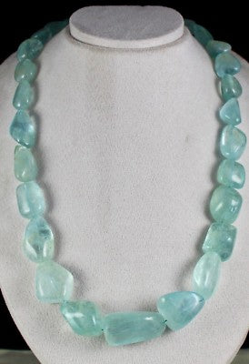 Certified Natural Blue Aquamarine 1471 Ct Sterling Silver Gemstone Necklace