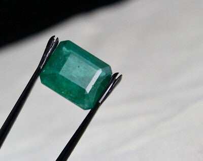 Certified Emerald Octagon 7.71 Ct Gemstone Ring Pendant In Sterling Silver