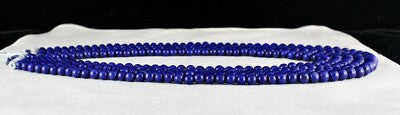 Certified Natural Blue Lapis Lazuli 851 Ct Beads Round 9mm Gemstone Necklace