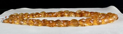 Certified Natural Citrine 1005 Ct Faceted Beads Sterling Silver Necklace