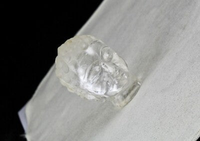 Natural Crystal Quartz Gemstone Buddha Head 2.5 Inch 629 Ct Home Decor Statue