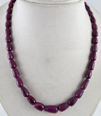 Certified Natural Ruby 335ct Carved Fancy Drops Gemstone Necklace With Clasp