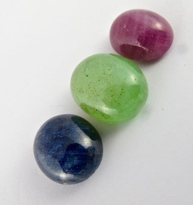 Certified 20mm 90 Ct Natural Rubies Emerald Blue Sapphire Cabochon Oval Gemstone