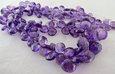 Certified Natural Amethyst 498ct Beads Teardrops Sterling Silver Party Necklace