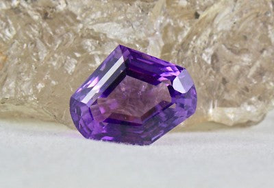 Fancy Cut Natural Amethyst 24.74 Ct Purple Semi Precious Gemstone Ring Pendant