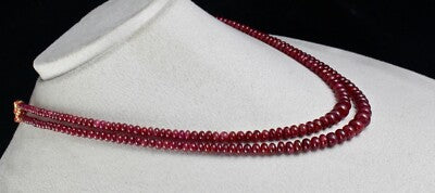 Certified Natural Untreated Ruby Beads Necklace 236ct Round Precious Gemstone