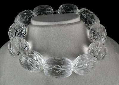 Certified Natural White Rock Crystal Quartz Oval Beads 11pcs 2990ct Gemstone