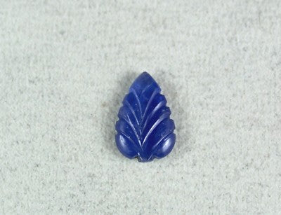 Natural Burma Blue Sapphire Carved Leaf 5.72 Ct Gemstone Ring Pendant No Heat