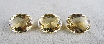 Natural Yellow Citrine Oval Cut 3 Pc 46.38ct Loose Gemstone For Earrings/pendant