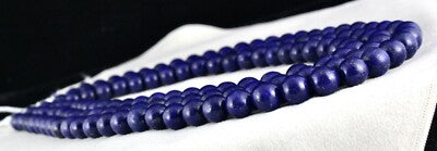 Certified Natural Blue Lapis Lazuli Beads 11mm 1280ct Necklace For Women