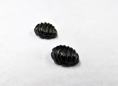 Natural Greenish Black Tourmaline 6 Ct Carved Leaves 2 Pcs Gemstone Earring