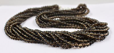 Natural Smoky Quartz 11 Line Necklace Sterling Silver Hook Carat Weight Necklace