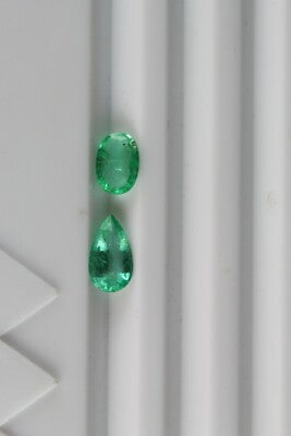 Certified Natural Colombian Emerald Pear & Oval Cut Gemstone Pendant 3.76 Ct