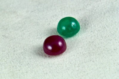 Certified Natural Ruby Emerald Round Cabochon 13.21 Ct Gemstone Ring Pendant