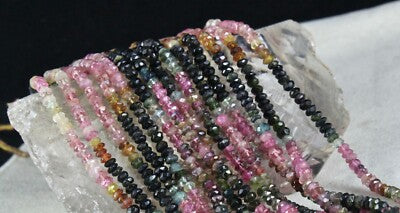 Natural Multi Colour Tourmaline 467ct Faceted Beads Gemstone Necklace