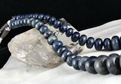 Dyed Sapphire Corundum 2078ct Round Beads Necklace Big Gemstone 1 Line