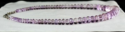 Natural Pink Amethyst Beads Faceted Round 663 Ct Gemstone Fashion Necklace