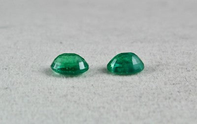 Certified Natural Zambia Emerald Oval Pair 8x6mm Loose Gemstone 2.68 Ct Earring