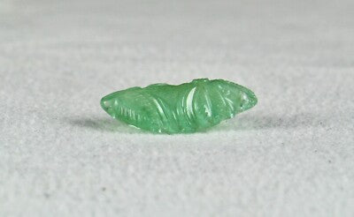 Certified Natural Colombian Emerald Carved Leaf 9.72 Ct Loose Gemstone