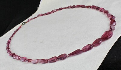 Certified 27" Long Natural Pink Tourmaline Beads 311 Ct Gemstone Necklace