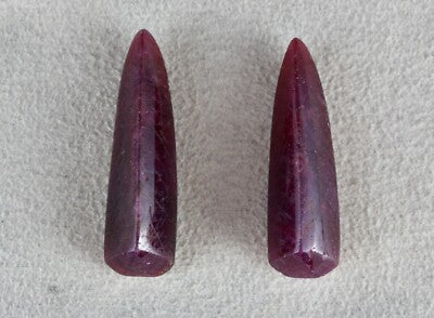 Certified Natural Ruby Cabochon Drops 69.16ct Gemstone Earring Pair For Women