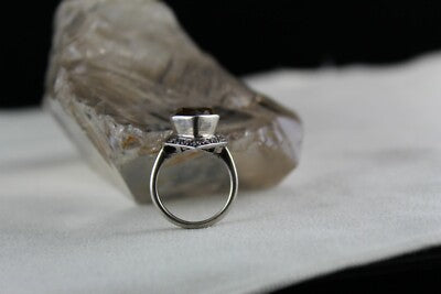 Antique Natural Yellow Citrine 10ct Heart Cut 18k Gold Silver Victorian Ring