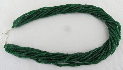 Natural Green Quartz 690 Carats Aventurine Beads 11 Line Gemstone Necklace