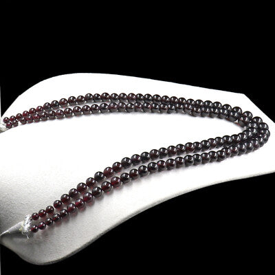 Garnet Red Round Beads Necklace 2 L 936 Ct Big Gemstone Fashion Jewelry