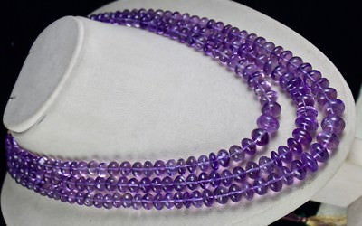 Certified 14mm Natural Amethyst 1039ct Round Beads Fashion Necklace For Women