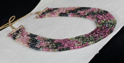 Natural Multi Colour Tourmaline 467ct Faceted Beads Gemstone Necklace