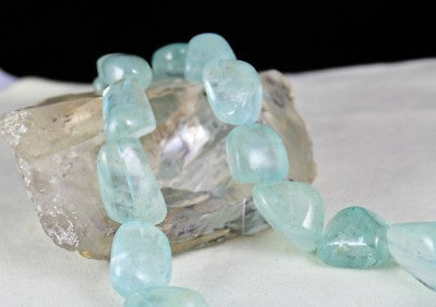 Certified Natural Blue Aquamarine 1471 Ct Sterling Silver Gemstone Necklace