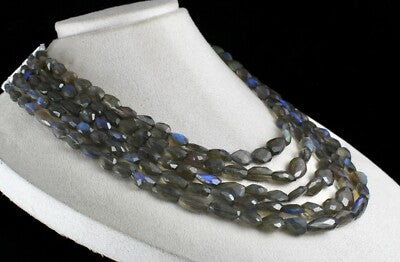 Certified Natural Black Labradorite Nuggets 993 Ct Faceted Gemstone Necklace