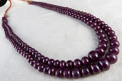 Certified Natural Ruby Beads Round 446 Ct Gemstone Fine Necklace Gifting