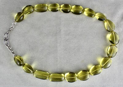 Certified Natural Green Gold Lemon Quartz Necklace 26mm 712 Carats For Women