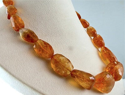 Certified Natural Citrine 815 Ct Faceted Sterling Silver Fashion Necklace