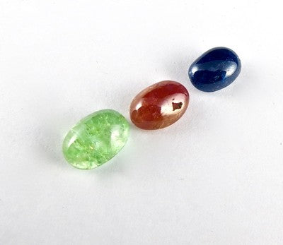 Certified Natural Rubies Emerald Blue Sapphire Oval Cabochon 16.16ct Gemstone