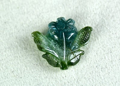 Natural Multi Colour Tourmaline Carved Flower Gemstone Ring & Pendant 32.28 Ct