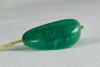 Certified Natural Emerald 90 Ct Bead Drilled Cabochon Gemstone Pendant Design