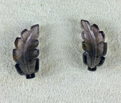 Natural Multi Tourmaline Leaves Earrings 9.54ct Gemstone Stud Designing