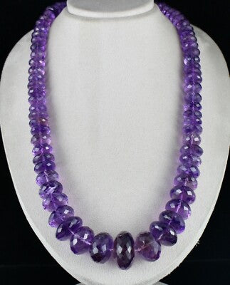 Certified Natural Amethyst 1901 Ct Faceted Round Gemstone Unique Necklace
