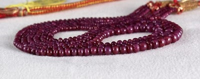 Natural Untreated Ruby 169 Ct Round Gemstone Beads Necklace For Ladies