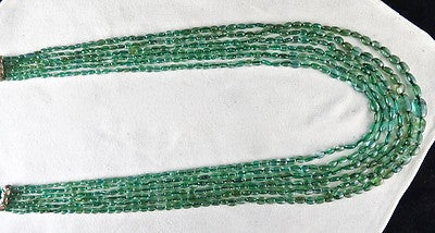 Certified Natural Emerald Necklace 398 Ct Cabochon Beads Important Gemstone