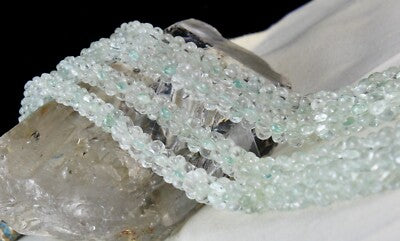 Certified Aquamarine Melon Beaded Necklace 567 Ct Natural Gemstone String