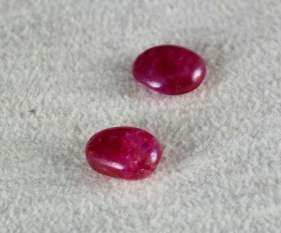 Certified Natural Burmese Ruby Pear Cabochon 4.62ct Gemstone Pair Earring Design