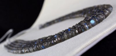 Natural Labradorite Faceted Round Bead Necklace 469 Carats Gemstone 5 Line