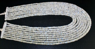 Certified Rainbow Moonstone 1132ct Beaded Necklace 9 String Natural Gemstone