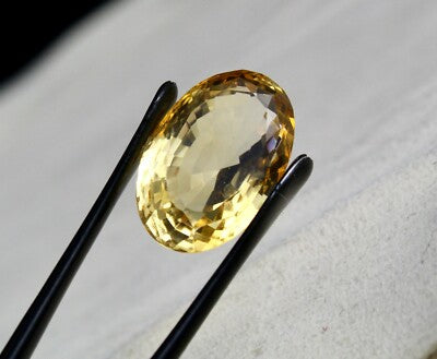 Natural Yellow Citrine 18.87ct Oval Faceted Gemstone Pendant Designing